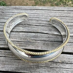 Vintage Daniel Espinoza Estudio Cuff GoldTone Roll 925 Bracelet